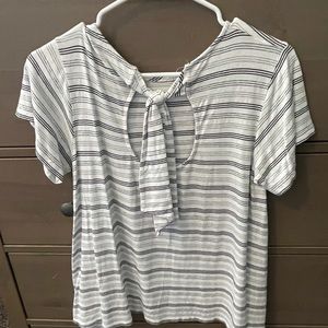 Super soft striped top with tie in back